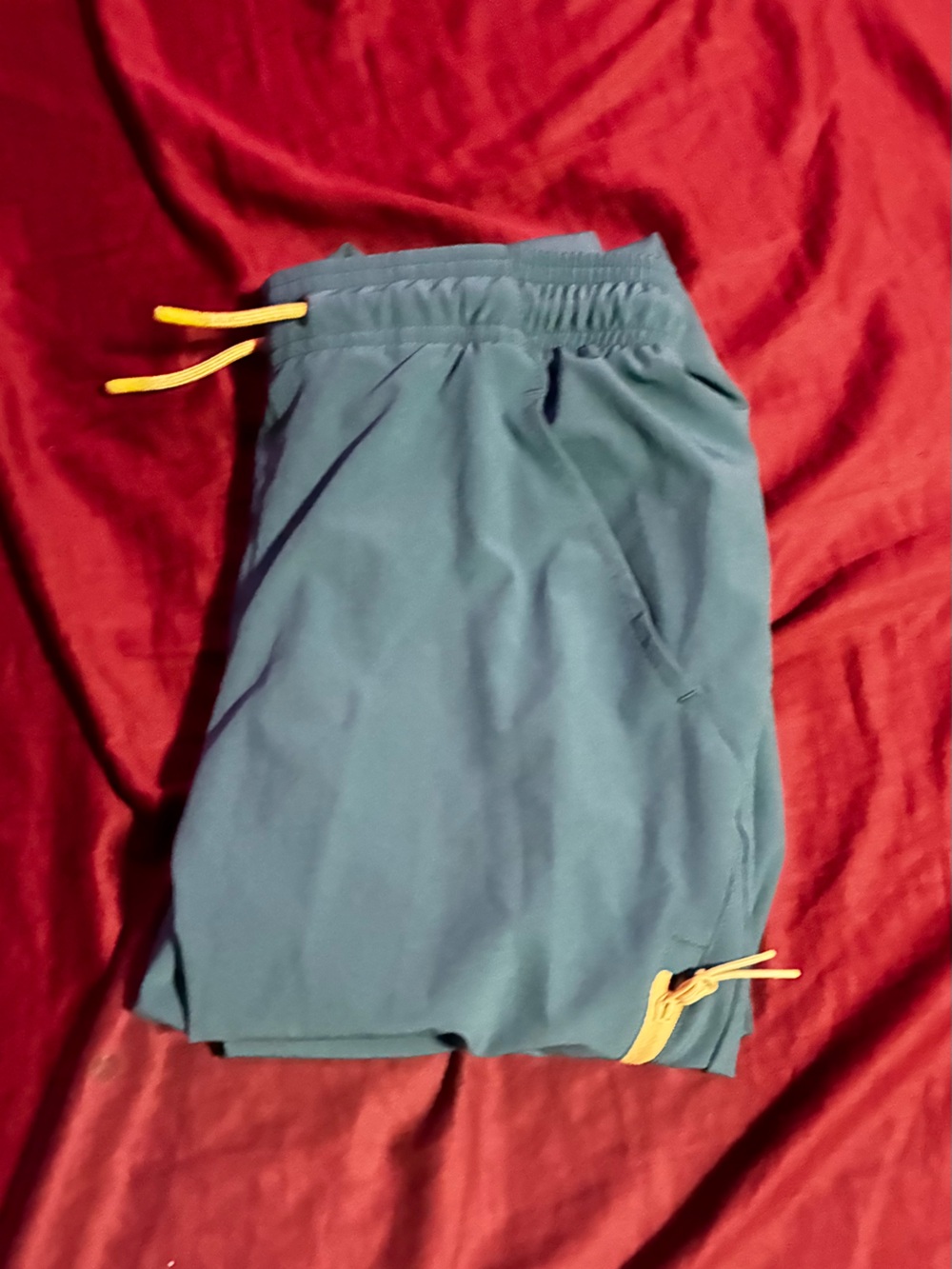 all in motion Blue Athletic Shorts with Yellow Drawcord